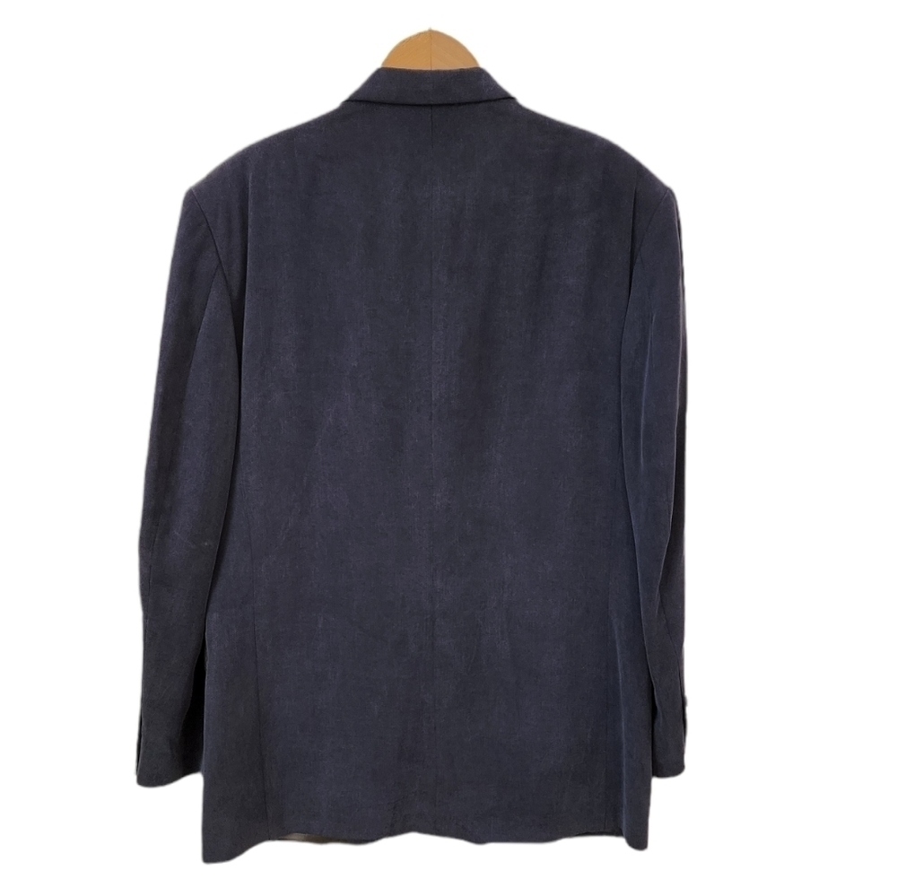 💜 Oscar de la renta Dark Blue Navy Blazer 40 R Business Designer - Picture 2 of 7